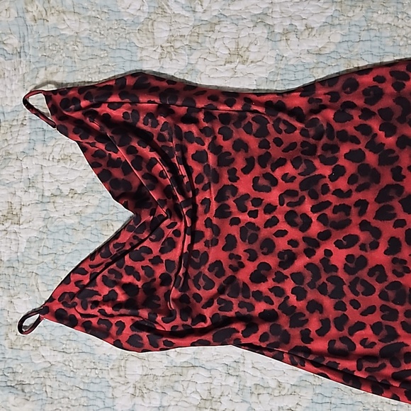 Red Leopard Print Bodycon Dress, Size Small - Picture 6 of 6